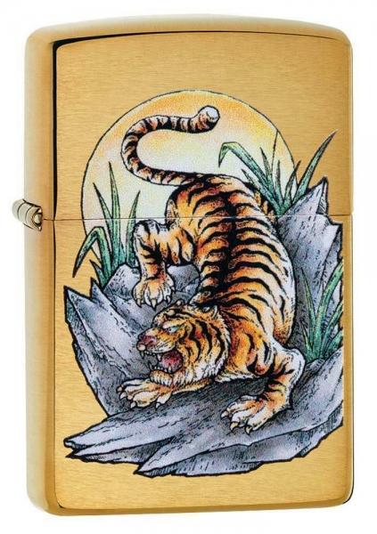 ZIPPO Tattoo Tiger Messing Gebürstet mit Color Image - 60005251